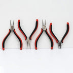 The Beadsmith Ergonomic Pliers Set – Extra Fine Tips – 5 Inches, 4-Pieces: Round Nose, Chain Nose, Flat Nose & Semi-flush Side Cutter – Leatherette Carrying Case Included – Tools for Jewelry Making