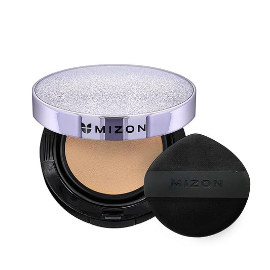 MIZON Vegan Collagen Cushion (15g/ 0.52 oz x 2 ea) Healthy and glowing look, Medium coverage compact with SPF38 PA++ Protection, Skincare and makeup INCLUDES REFILL (#23 Sand Beige)-VeraVaultWomen
