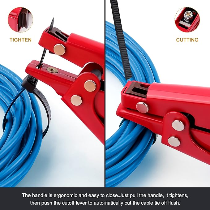 Knoweasy Zip Tie Tool and Tensioning and Cutting Tool for Plastic Nylon Cable Tie or Fasteners up to 0.37 Inches