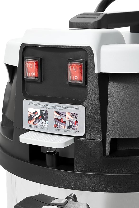 21 Gallon 8.5 Peak HP Wet/Dry Vacuum, Stainless Steel Tank, 2 in 1 Function Portable Shop Vacuum with Attachments, Built-in Drain Ideal for Jobsite, Garage & Workshop.