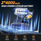 Cordless Impact Wrench 1/2 Inch, 1200N·m(886ft・lbs) Brushless High Torque Impact Gun, 21V Electric Impact Driver, 2x4.0Ah Batteries, Charger & 6 Sockets, Variable Speeds for Car/Truck RV/Mower