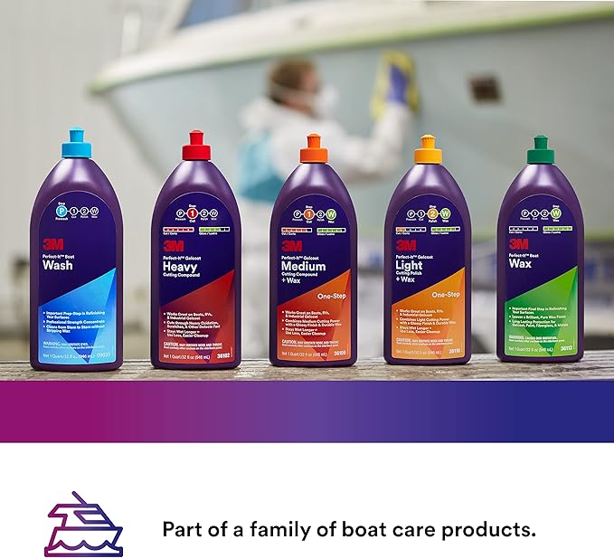 3M Perfect-It Gelcoat Heavy Cutting Compound, 36103, 1 Gallon, Fiberglass Oxidation Remover for Boats and RVs