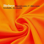 High Visibility Shirts Quick Dry Safety T Shirts with Reflective Strips and Pocket Short Sleeve Mesh Hi Vis Construction Work Class 2 Shirt for Men/Women Black Bottom Orange,Small