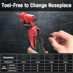 Rivet Gun Kit, Heavy Duty Pop Rivet Gun with 360 Degree swivel Head for Tight Space, 4 HSS Drill Bits, 200 Assorted Rivets & 4 Nosepieces in Organized Rugged Carrying Case NT200