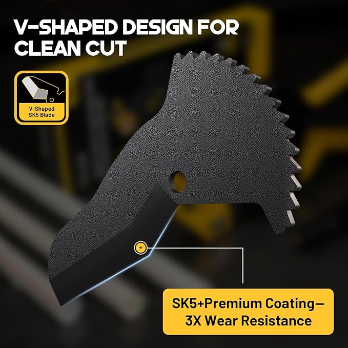 TOLESA PVC Pipe Cutter Up to 2-1/2”, 3-Gear Adjustable Ratchet Pipe Cutter Tool Heavy-Duty for PVC, PPR, PE, PEX, ABS, Plastic Hoses