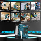 Ecarke Cordless Brad Nailer Compatible with Makita 18V Battery: 18 Gauge Electric Nail Gun Staple Gun, 5/8 to 1-1/4 Inch 2 Modes Brushless Nail Gun with 100 Nails for Upholstery Wood (No Battery)