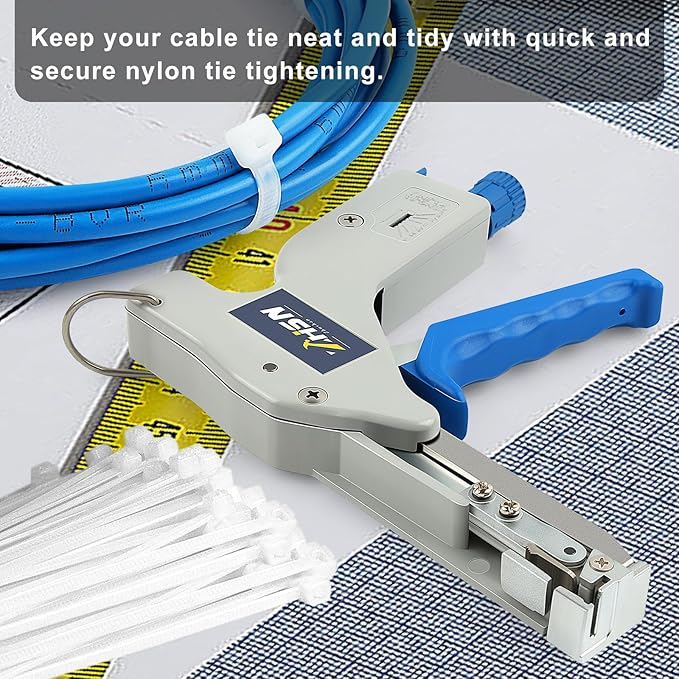 Zhushan Cable Tie Gun Tool – Durable, Low-Effort Design with Adjustable Tension, Fast & Easy Zip Tie Cutter for Nylon Cable Ties