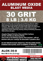 #30 Aluminum Oxide - 8 LBS - Coarse Sand Blasting Abrasive Media for Blasting Cabinet and Blasting Guns.