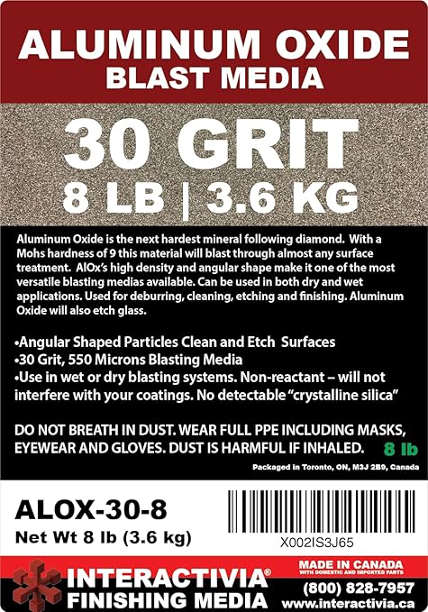 #30 Aluminum Oxide - 8 LBS - Coarse Sand Blasting Abrasive Media for Blasting Cabinet and Blasting Guns.