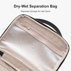 LEVEL8 Travel Toiletry Bag for Men Women, Water Repellent Shaving Bag for Toiletries Accessories, Storage Bags with Divider and Handle, Small/Black