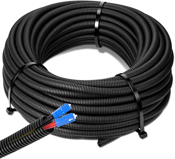 Sasylvia 1/2" x 300 ft Split Wire Loom Tubing Automotive Wire Loom Assortment Split Cable Sleeves Bulk Flexible Electrical Conduit Protective Kit