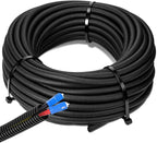 Sasylvia 3/8" x 25 ft Split Wire Loom Tubing Automotive Wire Loom Assortment Split Cable Sleeves Bulk Flexible Electrical Conduit Protective Kit