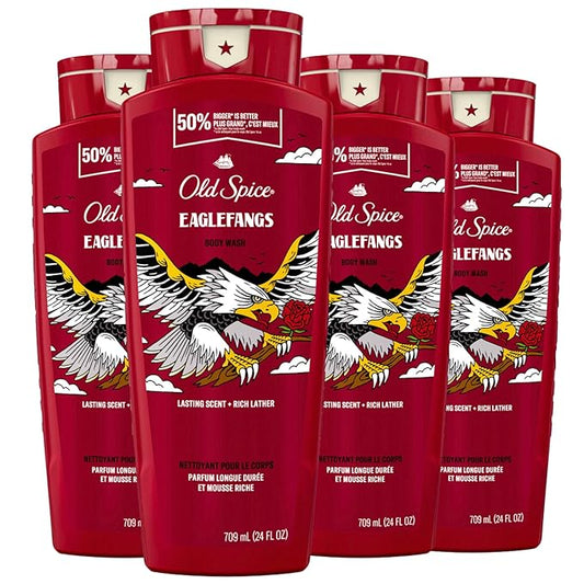 Old Spice Body Wash for Men, Eaglefangs, Long Lasting Lather, 24 fl oz (Pack of 4)-VeraVaultWomen