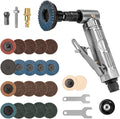 1/4"" Pneumatic Die Grinder with 22 Grinding Discs, 90° Angle Air Die Grinder, Precision Grinder for Polish Finish Burr Rust Paint Removal, X2K-57U-BVY683