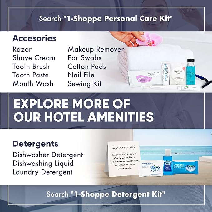 1-Shoppe All-in-Kit | Personal Care Kit Frosted Sachet Wrap | Hotels and Vacation Rentals | (Case of 50)-VeraVaultWomen