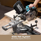 SEESII Sliding Compound Miter Saw: Cordless Power Miter Saw with Laser Guide 8-Inch, 2 * 5000 mAh Batteries, Single Bevel 45°, 24T TCT Blade, Max Cut 2.5×12-inch, Ideal for DIY & Woodworking