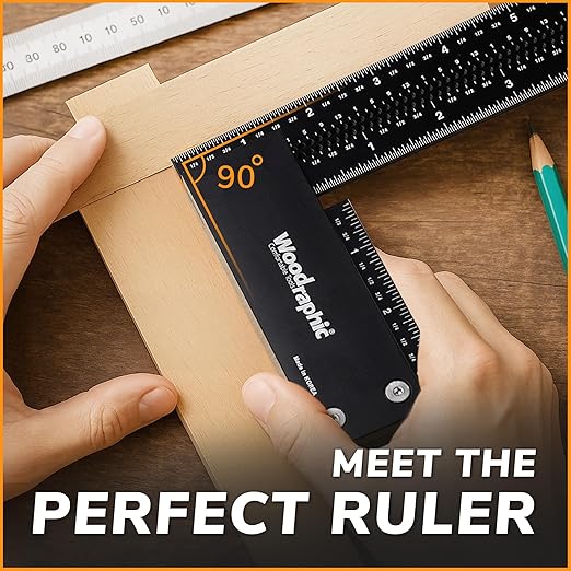 Precision Square Ruler for Measuring and Marking - Aluminum Steel Framing Tool for Professional Carpentry Use (8 Inch (New))