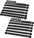 Socket Organizer Drive ABS Tools - Black Socket Holder, Premium Quality 12 Pieces Socket Holders Kit 1/4-Inch x 64 Clips, 3/8-Inch x 60 Clips, 1/2-Inch x 48 Clips（12PC,Black)