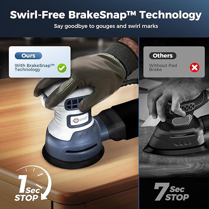 Orbital Random Sander Tool, 360W, 13000 Rpm, 150 * 150Cm, 6 Variable Speeds With Dust Bag, Wood Mouse Palm Hand Sander, Detail Power Rotary Electric Sander, Small Handheld Mini Rotary Sander
