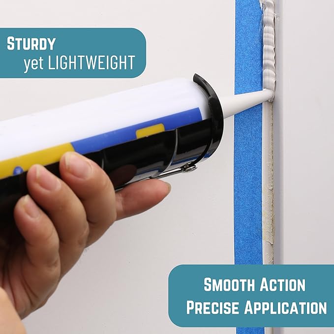 Bates- Caulking Gun, 10:1 Thrust Ratio, Black, Caulking Tool Gun, Caulk Gun No Drip, Hand Caulking Guns, Silicone Gun, Caulking Gun Tool, No Drip Caulk Gun, Caulk Guns, Caulking Gun Dripless