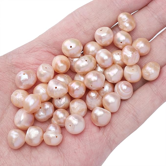 Natural Pearl Beads Potato 10-11mm Pink Freshwater Cultured Loose Gemstone Beads for DIY Jewelry Making 13.8''/Strand HQ