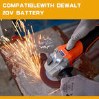 IRONFIST Cordless Angle Grinder, 20V Brushless Electric Grinding Wheels, Lithium Cutter Utility Power Tool 125mm M14 Angle Grinder Compatible with DEWALT 20V MAX Batteries (NO BATTERY)