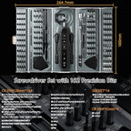 Electric Screwdriver Set, 180 In 1 Electric Precision Screwdriver Set with 160 Magnetic Bits, Magnetic Storage, Power Screwdriver Repair Tool Kit for Computer Phone Laptop & Electronics Repair