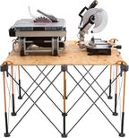 Bora Centipede 30in Folding Work Table Set - No Assembly 9-Strut Collapsible Table 3500lb Weight Limit - 4x4ft Mobile Work Station with Storage Bag, Foldable Work Bench Table - CK9S, Orange/Black