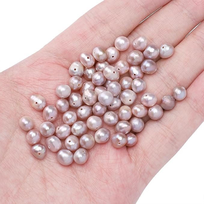 Natural Pearl Beads Potato 6-7mm Purple Freshwater Cultured Loose Gemstone Beads for DIY Jewelry Making 13.8''/Strand HQ