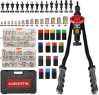 Rivet Nut Tool Kit, 16-Inch Rivnut Tool with 15 Metric & SAE Mandrels and Rivet Nut Gun, 200pcs Rivnut Tool Kit Assortment, Nutsert Tool Kit with Carrying Case