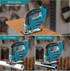Cordless Jigsaw with LED Work Light, 0°- 45° Bevel Cuts, 3 Orbital Settings for Straight/Curve/Bevel/Circle Cutting (Compatible with Makita 18V Battery)
