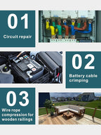 Hand Operated Hydraulic Crimping Tool Range 12 AWG-2/0 AWG for Cable lugs Hydraulic Crimping Crimper Wire Terminal Lug Tool with 9 Pairs Dies