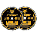 FOXBC 6-1/2 inch Circular Saw Blade 40T 60T Combo Pack, Ultra Fine Finish for Wood Cutting, Thin-Kerf with 5/8" Arbor