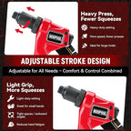 Rivet Gun Kit, Manual Pop Rivet Tool with 200 Rivets and 4 Drill Bits, 4 Tool-Free Interchangeable Rivet Heads, Heavy-Duty Hand Riveter with Sturdy Case for Metal, Plastic, Leather