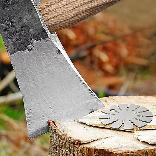 1 PCS Brushed Silver 15-120 Degree Bevel Gauge, Stainless Steel Axe Angle Gauge Round Shape