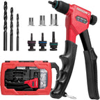 Arrow Rivet Nut Tool, 8" Rivet Nut Gun Kit Designed for Tight Space, Rivet Nut Setter with 3 Pcs Mandrels (8-32, 10-24, 1/4-20), 75 Pcs Rivnuts and 3 Pcs Drills, Sturdy Case Packed