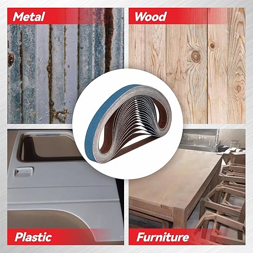 1 x 30 Inch Zirconia Sanding Belts, 20Pcs 5 Each of 40/60/80/120 Assorted Grits, Belt Sander Sanding Belt for Knife Blade Sharpening, Metal Polishing, Derusting, Woodworking