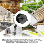1-7/8 Inch Hole Saw with 9.1mm Triangle Shank Arbor, JTemgle Bi-Metal Hole Saw Heavy Duty Hole Cutting Tool for Cornhole Boards, Recessed Lights, Wood, Plastic, Drywall & Soft Metal