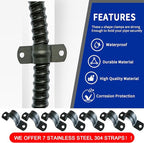 (1/2" Dia * 25 Feet) Yariwiz Black Special Extra Flexible Electrical Conduit Liquid Tight PVC Conduit Kit with 3 PCS Coupling, 3 PCS Elbow and 7 PCS Strap, Sealtight Seal Flex Liquidtight Wire