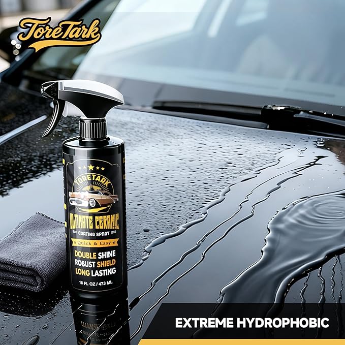 Real Ceramic Coating for Cars Polish (3.38 Fl Oz), Unmatched Shine Nano Car Wax Coating Spray, No Pungent Smell, Quick Detailer Spray Wax, Lasts 50+ Washes Car Paint Sealant with Microfiber Towel
