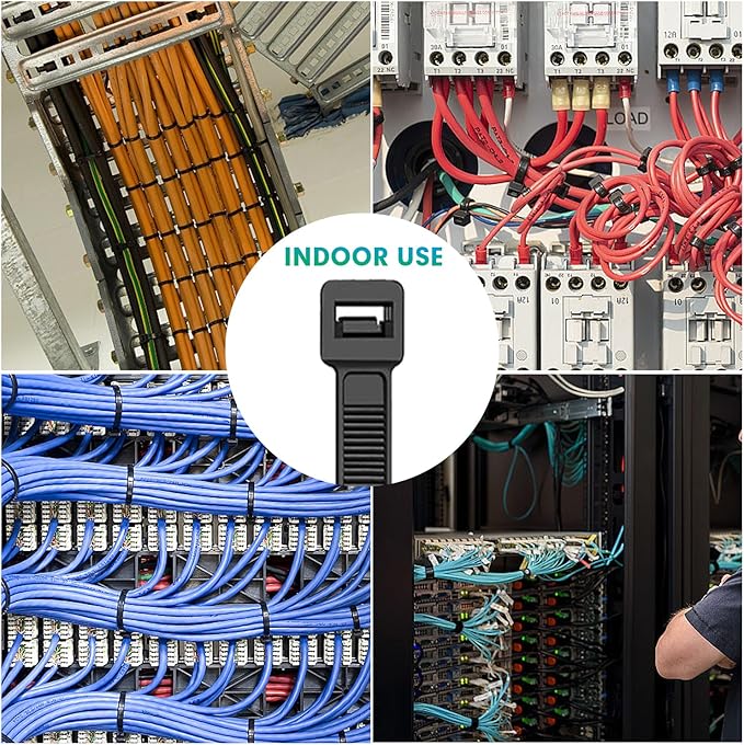 Zip Ties, RAZCC 1200pcs Black Cable Zip Ties 14 Inch, Heavy Duty Plastic Wire Ties with 70lb Tensile Strength, Self-Locking Black Nylon Tie Wraps for Indoor and Outdoor