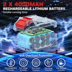 Sundpey Cordless Impact Wrench 812Ft-lbs - 1100N·m Brushless High Torque Impact Gun with 2 * 4.0Ah Battery - 21V Power Impact Driver with 5 Sockets & 9 Drill Bits & 1/2" Hexagonal Adapter for Car Home