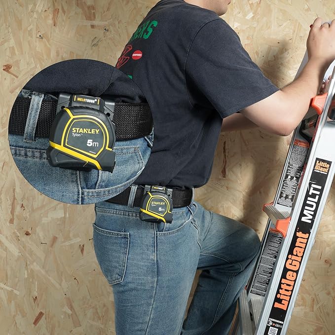 MELOTOUGH Tape Measure Holder,Tape Measure Belt Clip,Tape Measure Holster,Tool Belt Clip,Measuring Tape Holder for Belt(Black)