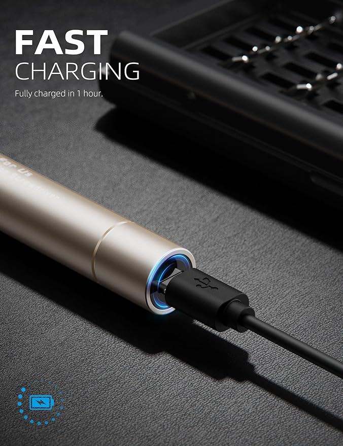 iFu Mini Electric Screwdriver, 42 in 1 Precision Screwdriver Set – Small Cordless Power Screwdriver with LED Light & 37 Magnetic Bits, Repair Tool for Phone Laptop Camera Watch Computer