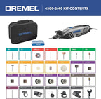 Dremel 4300-5/40 High Performance Rotary Tool Kit with LED Light- 5 Attachments & 40 Accessories - Ideal for Grinding, Cutting, Wood Carving, Sanding, and Engraving