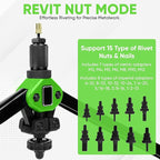 Dual Function Hand Rivet Gun with Rugged Carrying Case – Heavy Duty Single Hand Riveter with 400+ pcs Rivet Nuts, 15 Mandrels, 5 Rivet Nozzles, Blind Rivets for Plastic, Wood, Metal, Leather