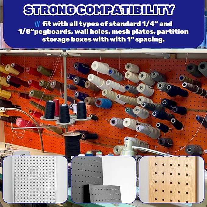 40Pcs 8" /200mm Stainless Steel Pegboard Display Hooks Bulk Set, Silver Garage Organization Peg Wall Hook Metal Slatwall Panel Hook Fit 1/8 and 1/4 Inch Pegboard for Retail