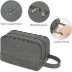 WANDF Travel Toiletry Bag for Men Large Toiletries Shaving Bag Water Resistant Hanging Dopp Kit Travel Accessories Bag for Women Men (Grey)