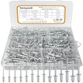 525 Pcs pop Rivets, Pop Rivets Assortment Kit, Aluminum Rivets kit, Pop Rivet Set Including (3/32" 1/8" 5/32" 3/16" 1/4"), Assorted Blind Rivets for Metal Dome Head Rivet kit
