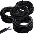 Split Wire Loom 1/4", 1/2", 3/8", 3/4" X 30 ft Electric Wires Covers Flexible Wire Loom Tubing Dog Cat Cord Protector Split Cable Sleeves (1/4", 1/2", 3/8", 3/4" x 30 Ft)